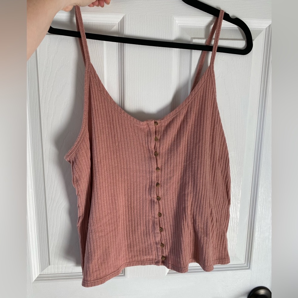 AE Button Front Tank Top